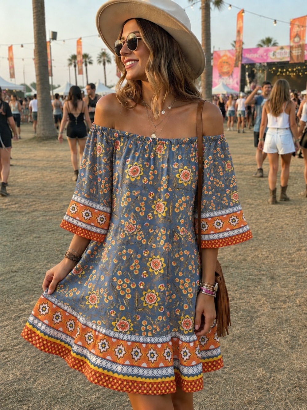 🌼 Joie Floral Off-the-Shoulder Boho Dress | Size Medium